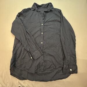 Grayson The Hero Shirt Womens Large Blue Cotton Loose Coastal Cottagecore